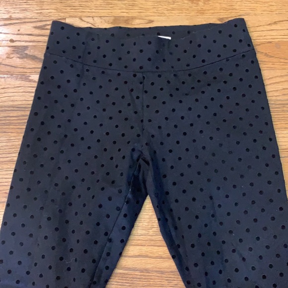 Loft Outlet Black Legging w/ Velvet Polkadot sz:S - Picture 2 of 7